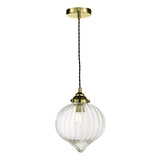MYA0175 1 Light Single Pendant Antique Brass Glass