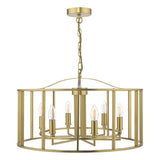 6 Light Pendant Brushed Bronze