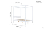 MRCB5WHT Four Poster King Bed White