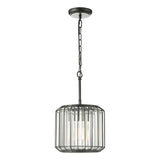 NAE0122 Pendant Satin Black & Crystal