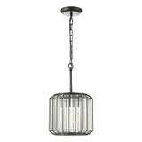 Pendant Satin Black & Crystal
