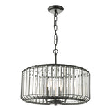 NAE0422 4 Light Pendant Satin Black Crystal