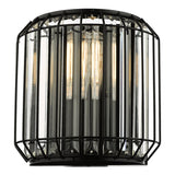 NAE0922 2 Light Wall Light Matt Black Glass