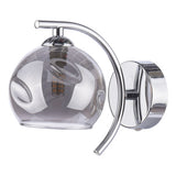 Wall Light Polished Chrome Smoked Dimpled Glass