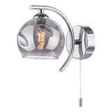 NAK0750-15 Wall Light Polished Chrome Smoked Dimpled Glass