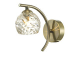 Wall Light Antique Brass With Twisted Open Glass