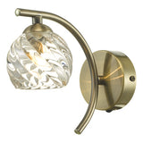 NAK0775-05 Wall Light Antique Brass With Twisted Open Glass