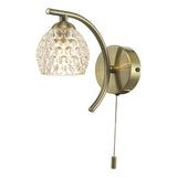 NAK0775-06 Wall Light Antique Brass With Dimpled Glass