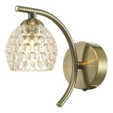 Wall Light Antique Brass With Dimpled Glass
