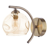 NAK0775-16 Wall Light Antique Brass Champagne Dimpled Glass