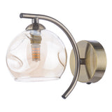 Wall Light Antique Brass Champagne Dimpled Glass