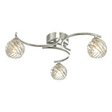 NAK5350-05 3 Light Semi Flush Polished Chrome With Twisted Open Glass