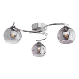 NAK5350-15 3 Light Semi Flush Polished Chrome Smoked Dimpled Glass