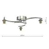 3 Light Semi Flush Polished Chrome Frame Only