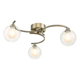 NAK5375-04 3 Light Semi Flush Antique Brass With Clear/Opal Glass