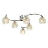 NAK6450-06 6 Light Semi Flush Polished Chrome With Dimpled Glass