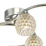 6 Light Semi Flush Polished Chrome With Dimpled Glass