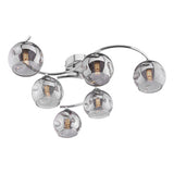 NAK6450-15 6 Light Semi Flush Polished Chrome Smoked Dimpled Glass