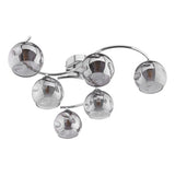 6 Light Semi Flush Polished Chrome Smoked Dimpled Glass