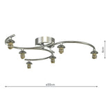 6Lt Semi Flush Polished Chrome Frame Only
