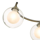 6 Light Semi Flush Antique Brass With Clear.Opal Glass