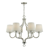 6Lt Pendant Polished Nickel & Crystal