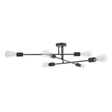 6 Light Flush Matt Black
