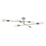 6 Light Flush Antique Brass