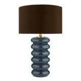 Table Lamp Blue Glass With Shade