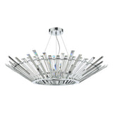 6 Light Pendant Polished Chrome Crystal