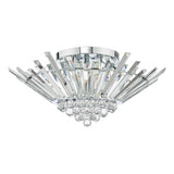 5 Light Flush Polished Chrome Crystal