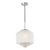 NIS0108 1 Light Pendant Polished Chrome And Frosted/Clear Glass