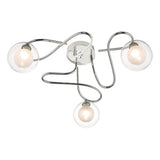 NON5350 3 Light Semi Flush Polished Chrome & Glass