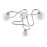 3 Light Semi Flush Polished Chrome & Glass