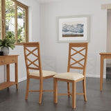 Double Cross Back Chair with Fabric Seat