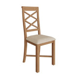 Double Cross Back Chair with Fabric Seat