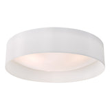 NYS482 3 Light Flush White Faux Silk 60Cm
