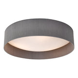 NYS4839 3 Light Flush Grey Faux Silk 60Cm