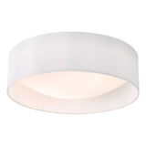 NYS502 2 Light Flush White Faux Silk 40Cm
