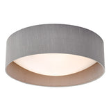 NYS5039 2 Light Flush Grey Faux Silk 40Cm