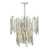 ODI0620 6 Light Pendant Champagne Crystal Polished Nickel Frame
