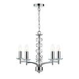 OLE0550 5 Light Pendant Polished Chrome Crystal