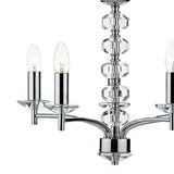 5 Light Pendant Polished Chrome Crystal