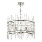 5Lt Pendant Polished Nickel & Glass