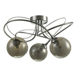 3 Light Semi Flush Polished Chrome With Smoked Glass