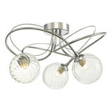 ONA5350-03 3 Light Semi Flush Polished Chrome With Twisted Closed Glass