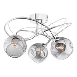 ONA5350-15 3 Light Semi Flush Polished Chrome Smoked Glass
