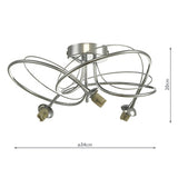3 Light Semi Flush Polished Chrome Frame Only