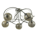 5 Light Semi Flush Polished Chrome With Smoked Glass