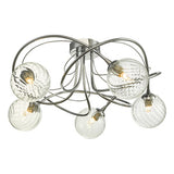 ONA5450-03 5 Light Semi Flush Polished Chrome With Twisted Closed Glass